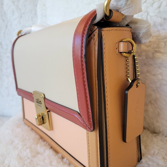 Coach Hutton Shoulder Bag In Colorblock - Picture 3 of 12